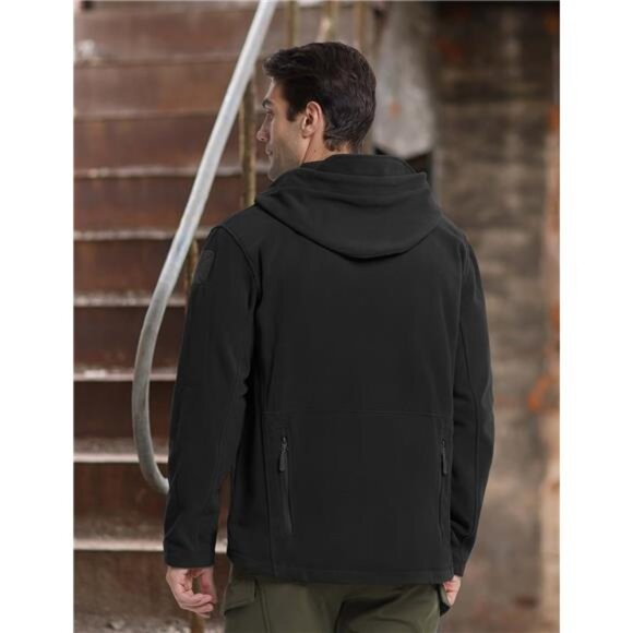 Mens Tactical Fleece Jacket Military Hoodie Outdoor Hiking Camping Winter Coat - Picture 4 of 7